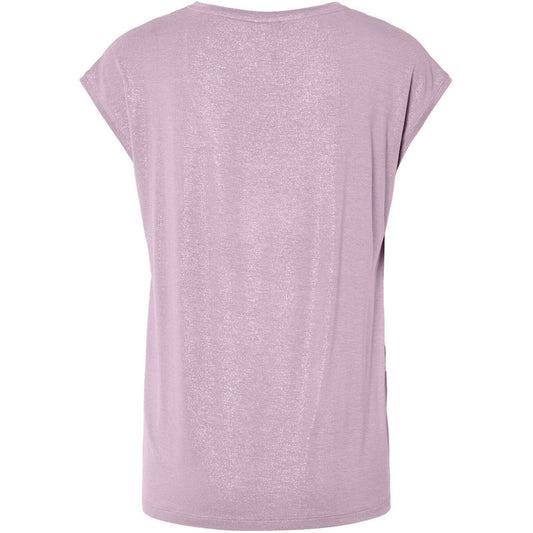 T-shirt Donna Pieces - Pcalice Ss Glitter Tee Jrs Noos Bc - Viola