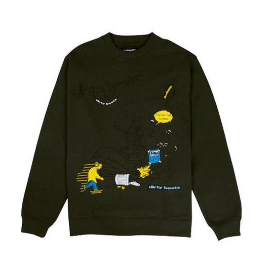 Felpe senza cappuccio Uomo Pas De Mer - Dirty Boots Sweatshirt - Verde