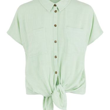 Camicie Donna Pieces - Pcvinsty Ss Tie Shirt - Verde