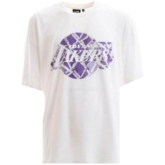 T-shirt Uomo New Era - Nba Infill Logo Os Tee - Bianco