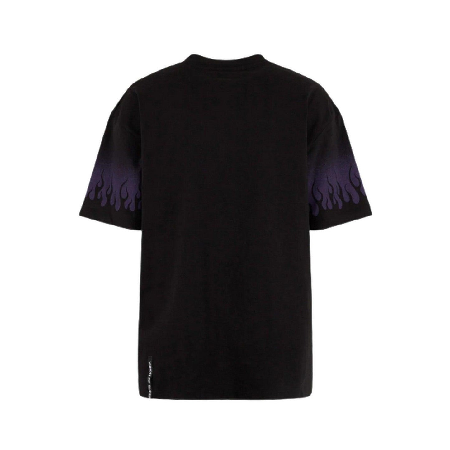 T-shirt Unisex Vision of Super - Black T-Shirt With Negative Purple Flames - Nero