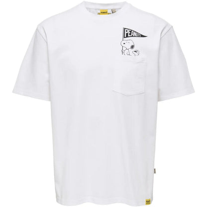 T-shirt Uomo Only & Sons - Onspeanuts Rlx Ss Pct Lic Tee - Bianco