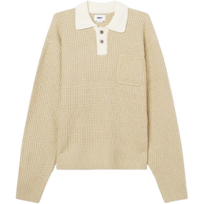 Maglie a manica lunga Uomo Obey - Danny Polo Sweater - Beige