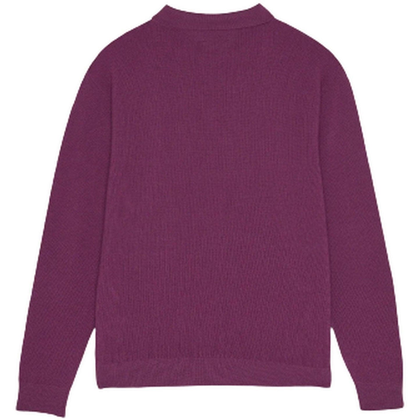 Maglie Uomo Baracuta - Rice Stitch Ls Polo Knit Rice Stitch Knit - Bordeaux