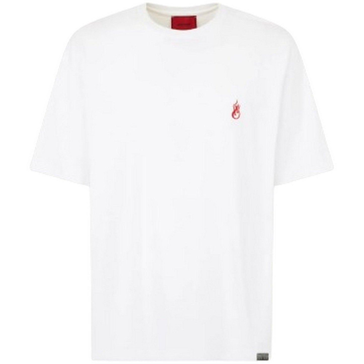 T-shirt Uomo Vision of Super - White T-Shirt With Flames Logo And Metal Label - Bianco