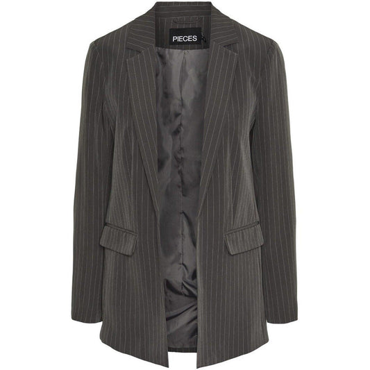 Giacche da abito e blazer Donna Pieces - Pcbossy Ls Loose Striped Blazer Noos - Grigio