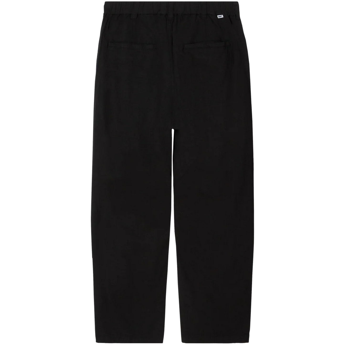 Pantaloni Uomo Obey - Foster Pleated Linen Pant - Nero