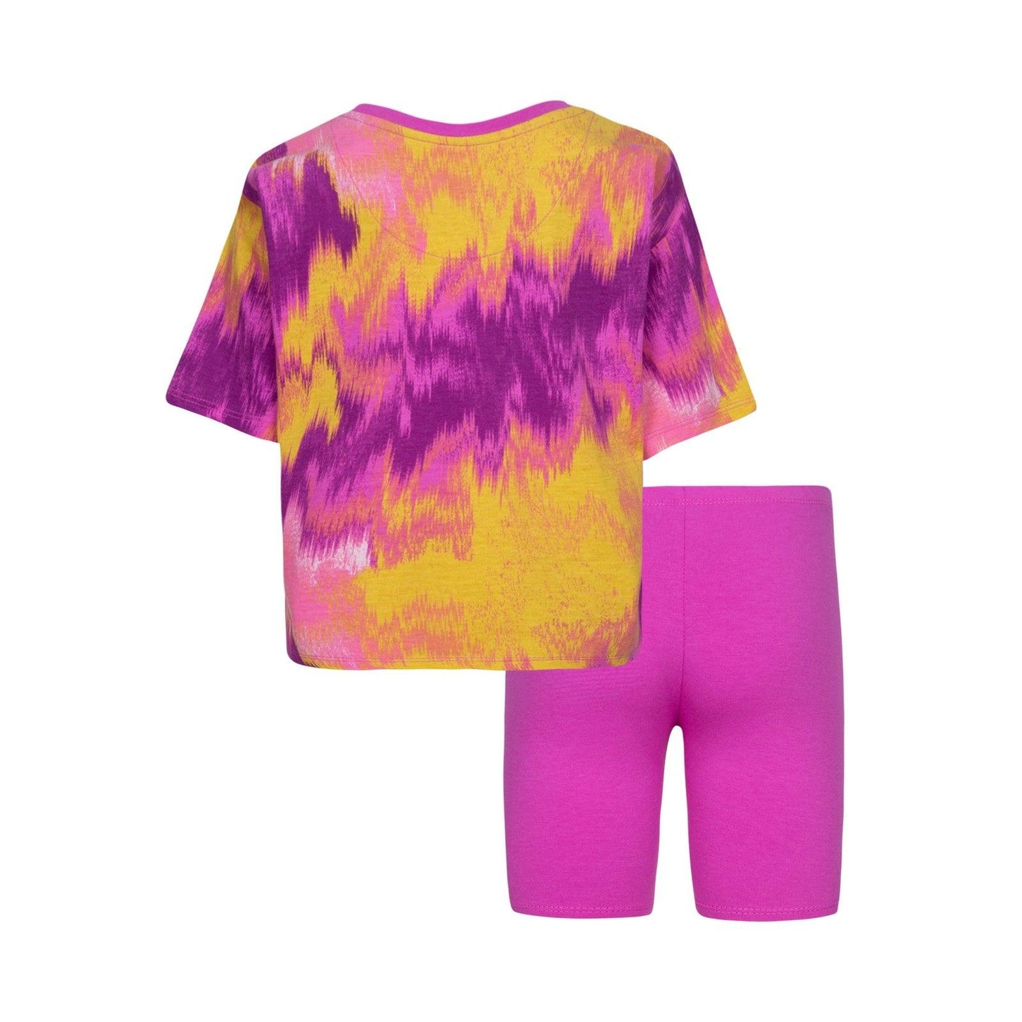 Tute a manica corta Bambina Nike - Boxy Tee & Bike Short Set - Fucsia