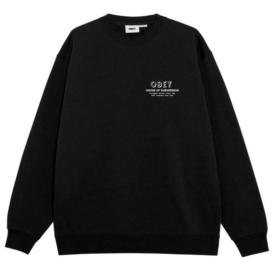 Felpe senza cappuccio Uomo Obey - Obey House Of Subversion Fleece - Nero