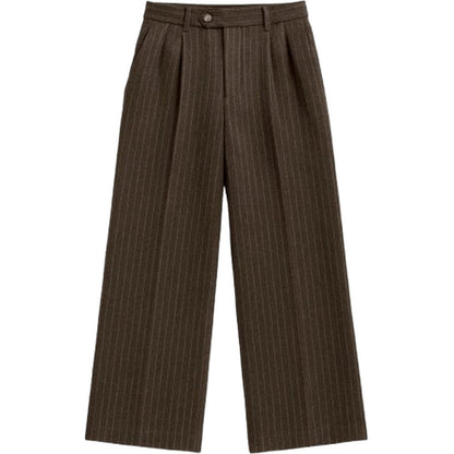 Pantaloni Uomo Prohibited - Revival Pinstripe Pleated Pant - Marrone