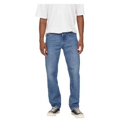 Jeans Uomo Only & Sons - Onsedge Loose Mid. Blue 4939 Jeans Noos - Blu