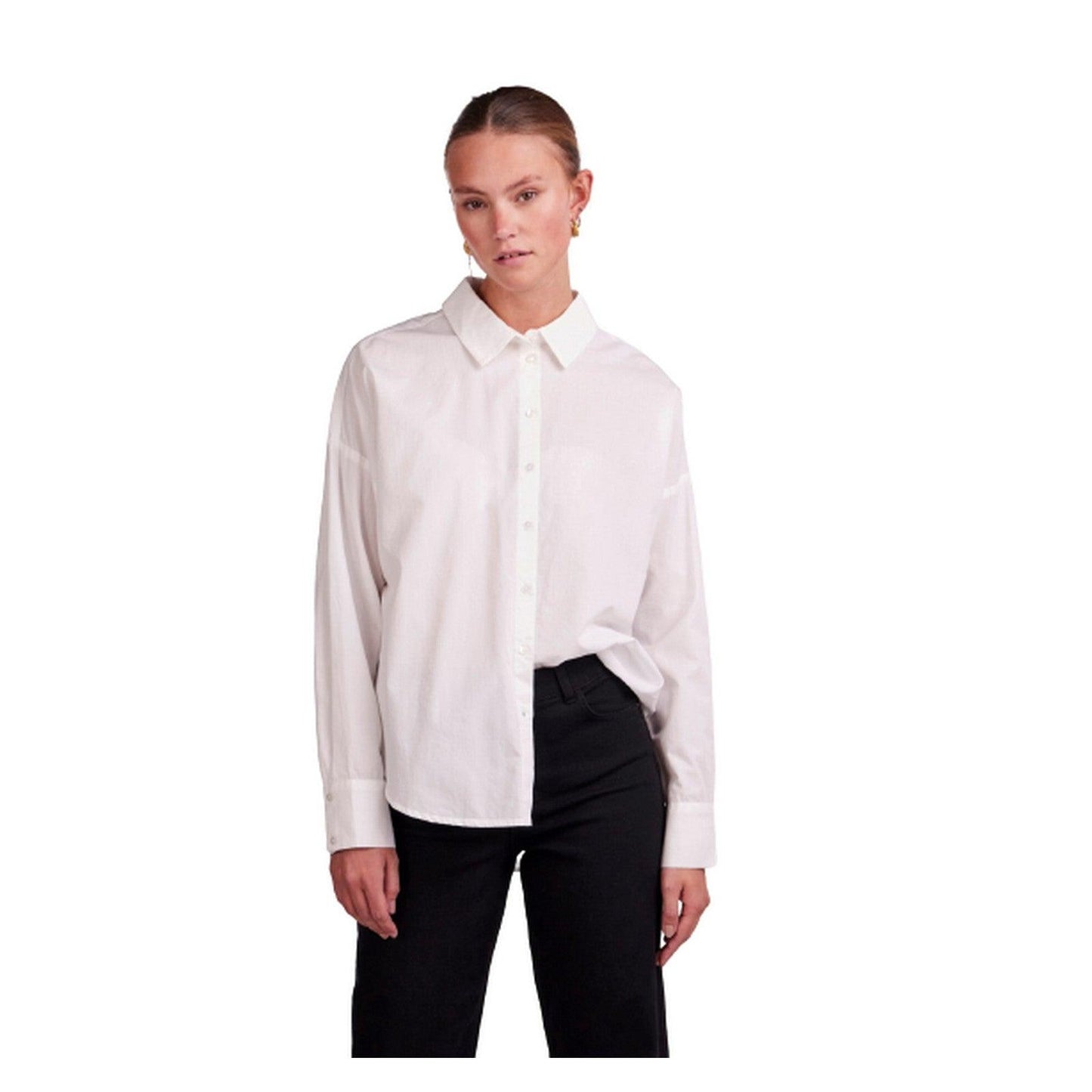 Camicie Donna Pieces - Pctanne Ls Loose Shirt Noos Bc - Bianco
