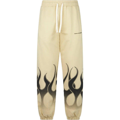 Pantaloni Uomo Vision of Super - Sand Pants With Black Flames - Beige