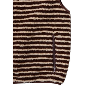 Gilet Uomo KAPPY DESIGN - Stripe Fleece Zipper Vest - Marrone