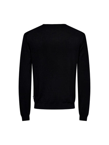 Only & Sons Men's Sweaters - Onswyler Life Ls Crew Knit Noos - Black