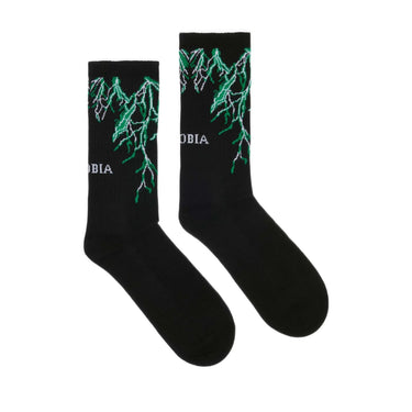 Calze Uomo Phobia - Black Socks Green Lightning - Nero