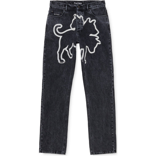 Jeans Uomo Iuter - Club Dogo - Logo Regular Denim - Grigio