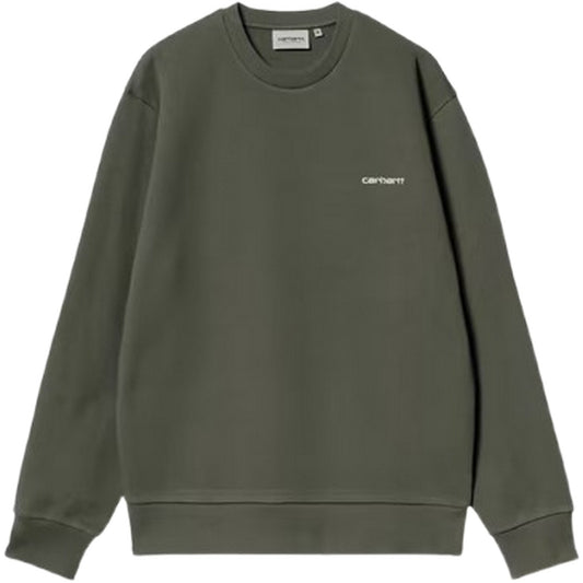 Felpe senza cappuccio Uomo Carhartt Wip - Script Embroidery Sweat - Verde