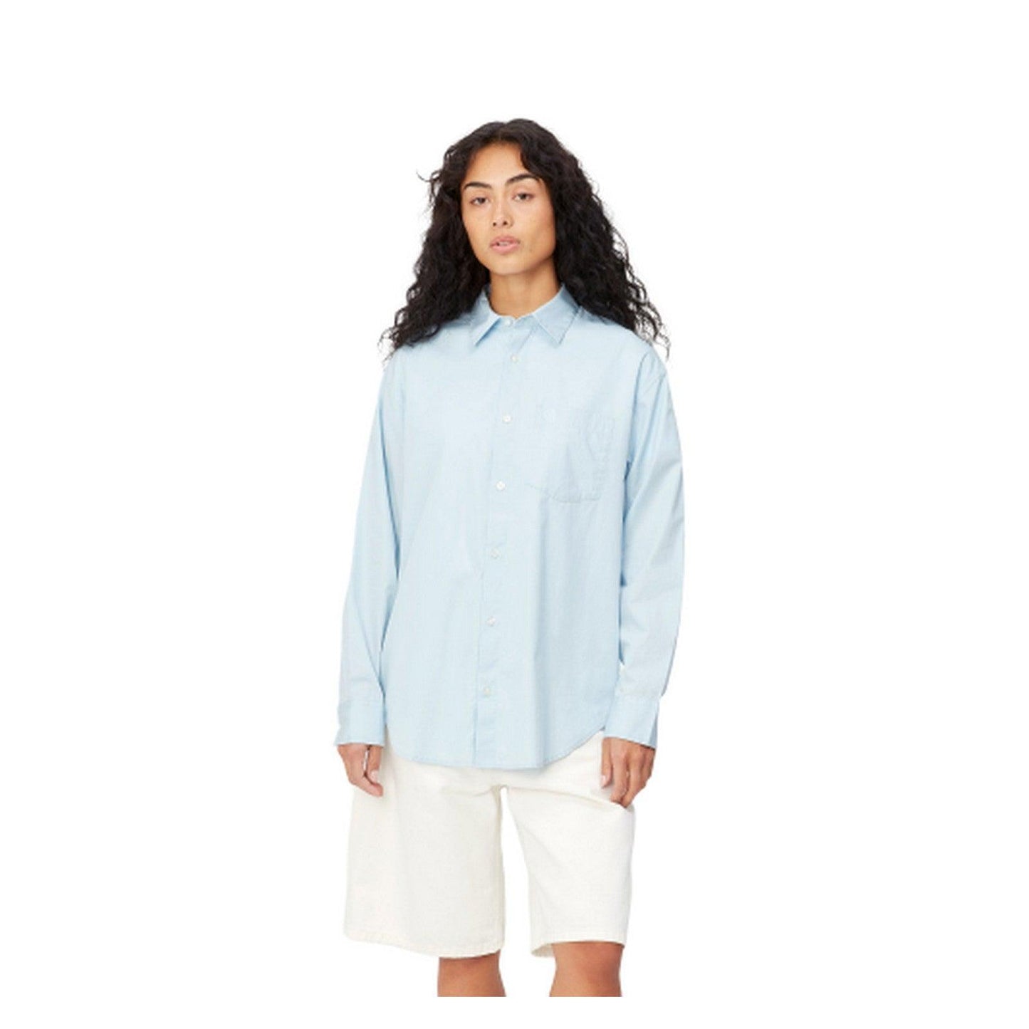 Camicie Donna Carhartt Wip - W' L/S Kingston Shirt - Celeste