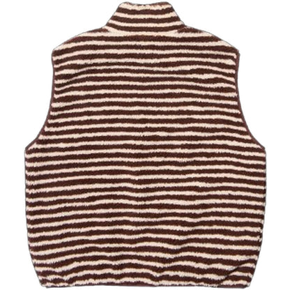 Gilet Uomo KAPPY DESIGN - Stripe Fleece Zipper Vest - Marrone