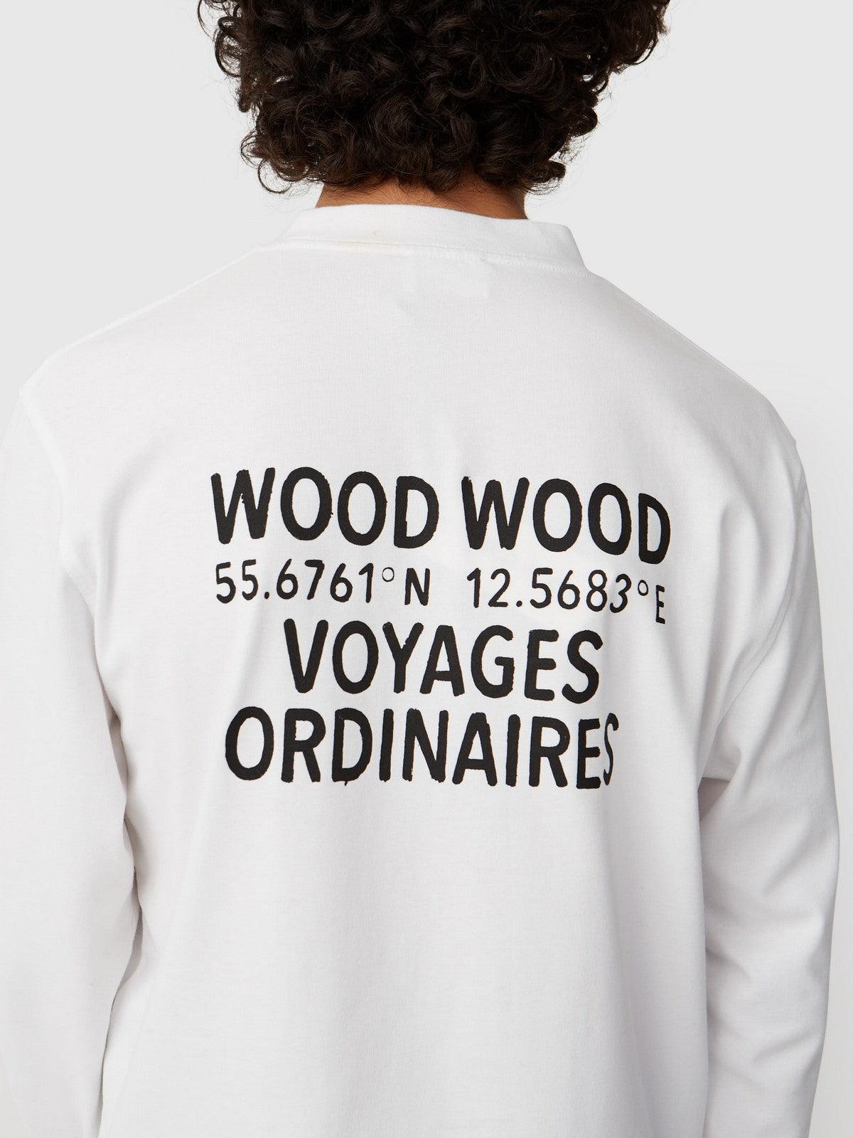 Maglie a manica lunga Uomo Wood Wood - Anakin long sleeve - Bianco