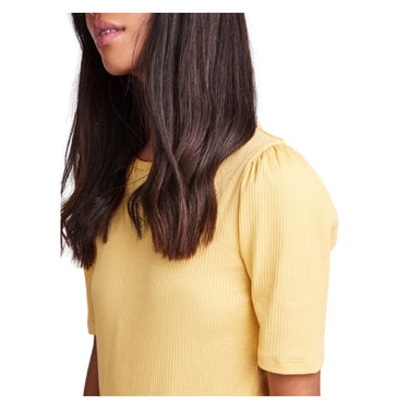 Camiseta mujer Pieces Pcruka Ss Puff Top Noos Bc - Amarillo