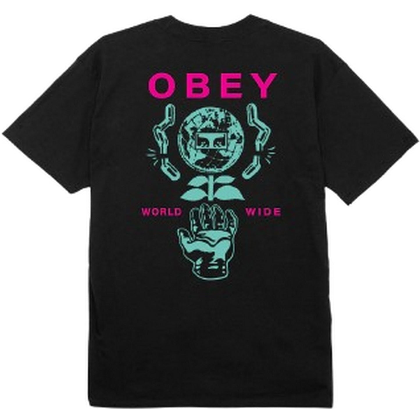 T-shirt Uomo Obey - Obey Helping Hand Tee - Nero