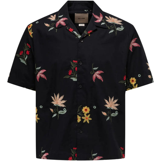 Camicie casual Uomo Only & Sons - Onsedward Rlx Ss Shirt - Nero