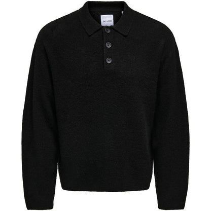 Maglie Uomo Only & Sons - Onsrush Life Ds 7 Button Polo Knit - Nero