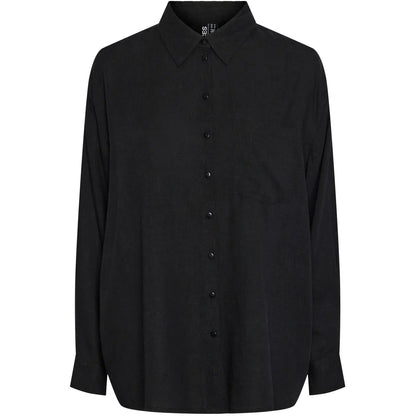 Camicie Donna Pieces - Pcpia Ls Loose Shirt Wvn Noos - Nero