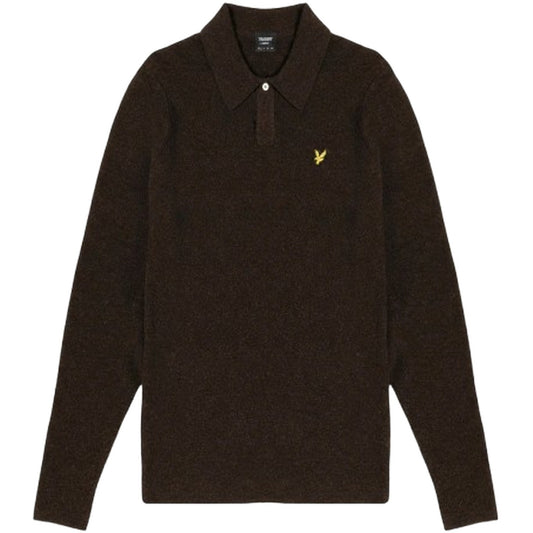 Maglioni Uomo Lyle & Scott - Lambswool Blend Rugby Jumper - Marrone