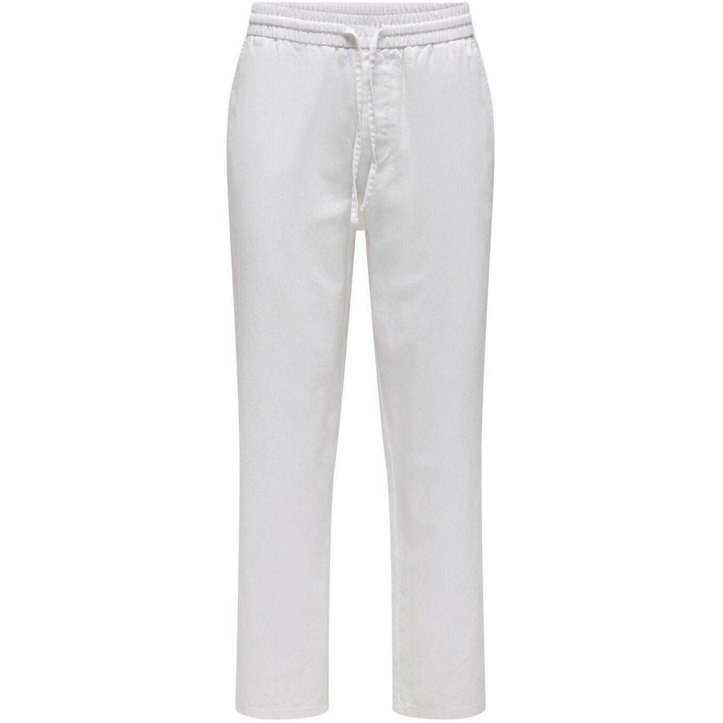Pantaloni Uomo Only & Sons - Onssinus Loose 0007 Cot Lin Pant Noos - Bianco