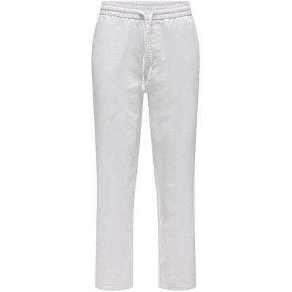 Pantaloni Uomo Only & Sons - Onssinus Loose 0007 Cot Lin Pant Noos - Bianco