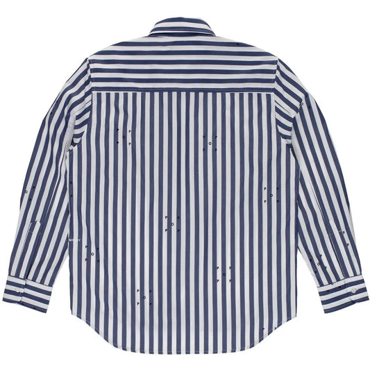 Camicie casual Uomo Pop Trading - Logos stripe shirt - Blu