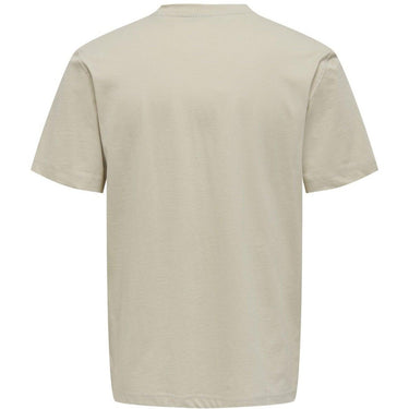 T-shirt męski Only & Sons - Onsmax Life Reg Ss Stitch Tee Noos - Beżowy