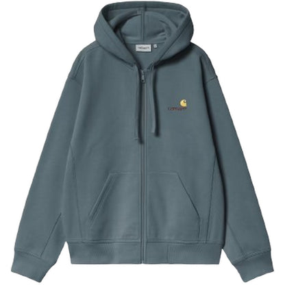 Giacche Uomo Carhartt Wip - Hooded American Script Jacket - Blu