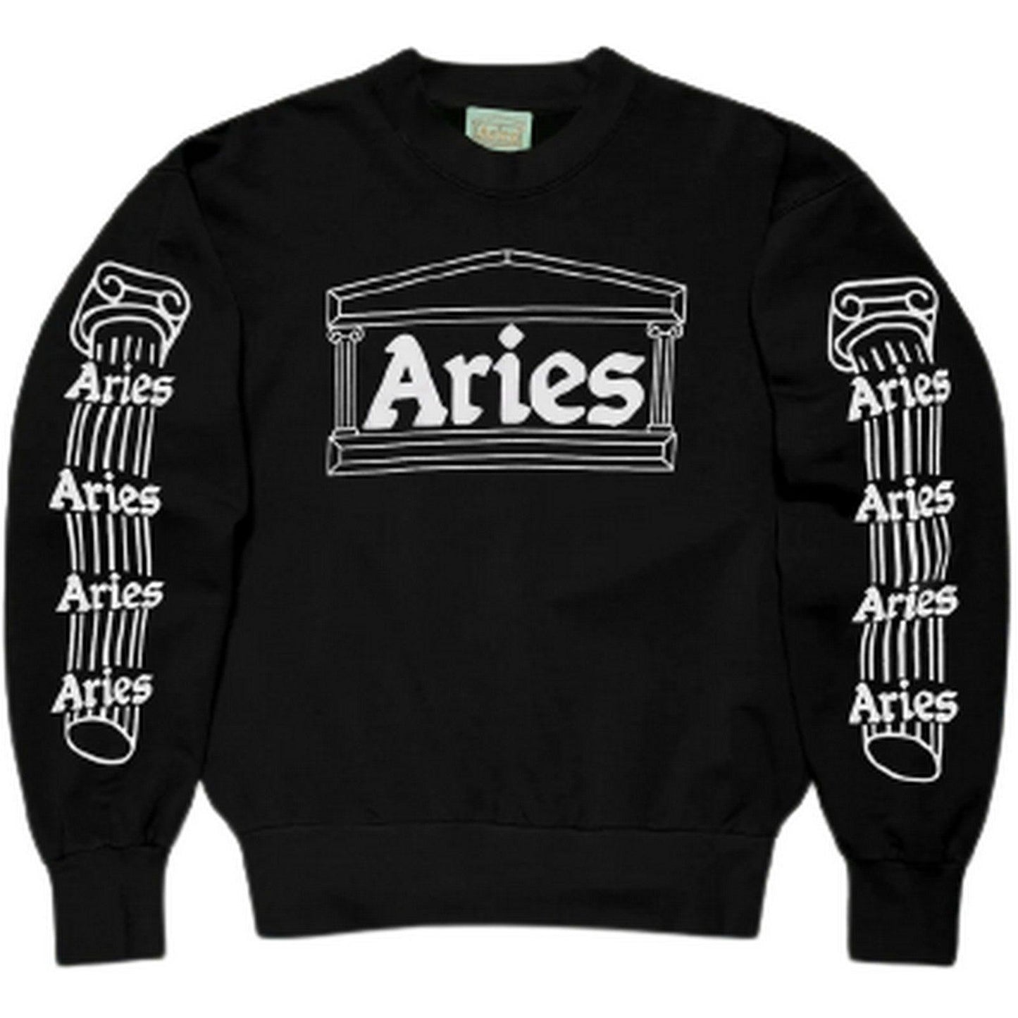 Felpe senza cappuccio Uomo Aries - Column Sweatshirt - Nero