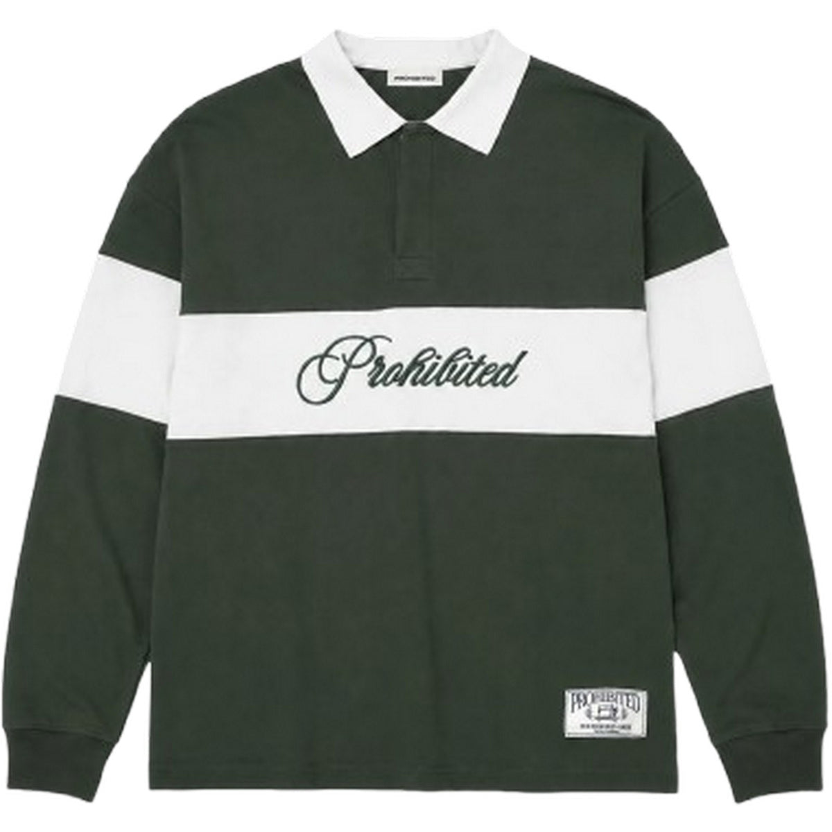 Polo a manica lunga Uomo Prohibited - Back In The Days Polo - Verde