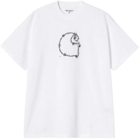 T-shirt Uomo Carhartt Wip - S/S Barbwire C T-Shirt - Bianco