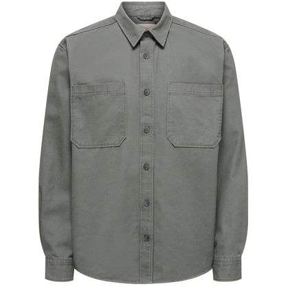 Camicie casual Uomo Only & Sons - Onsalp Canvas Overshirt 0359 - Grigio