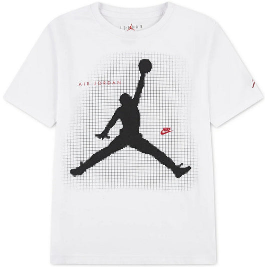 T-shirt Bambini Unisex Jordan - Jdb Jumpman Grid Blur - Bianco