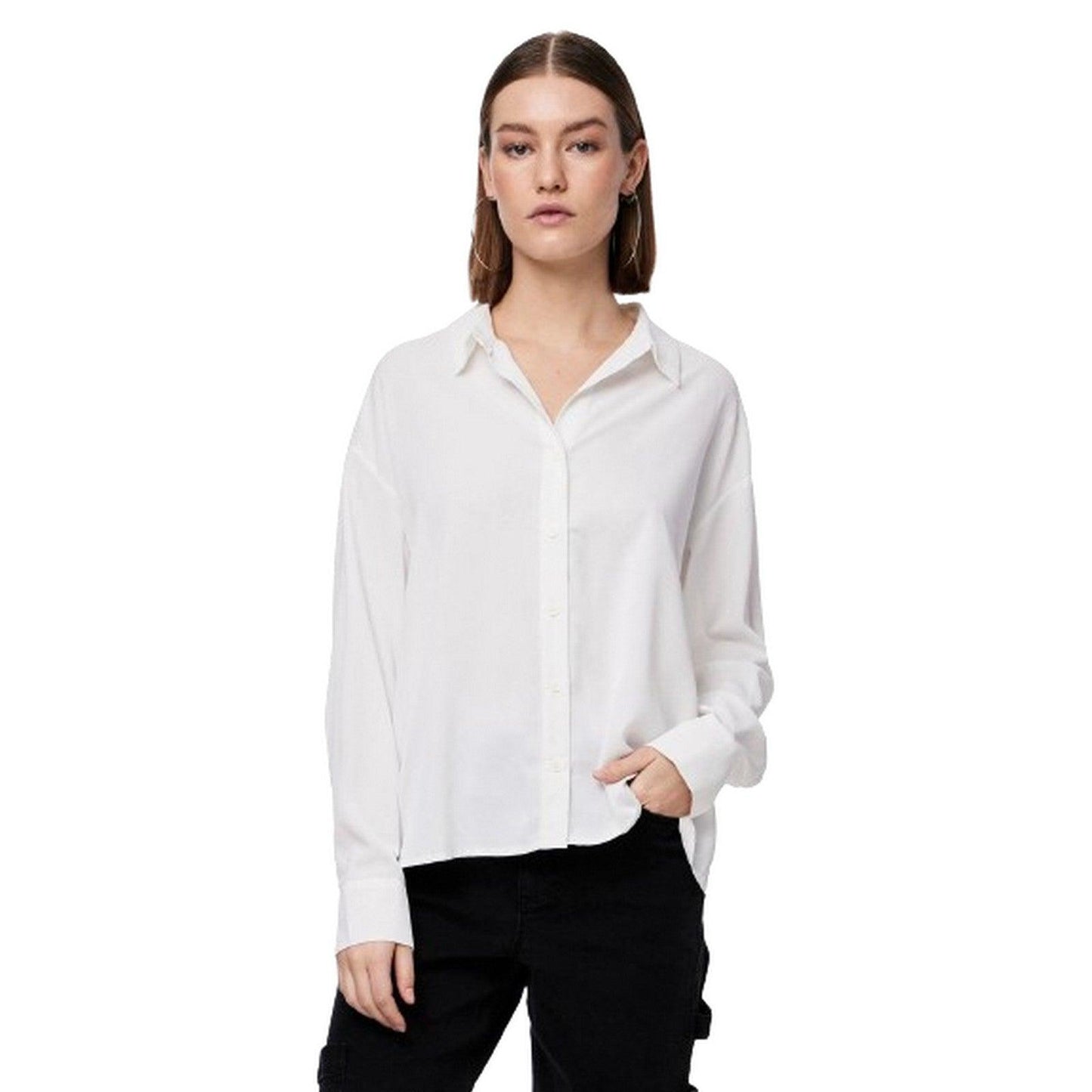 Camicie Donna Pieces - Pcfranan Ls Shirt Noos Bc - Bianco