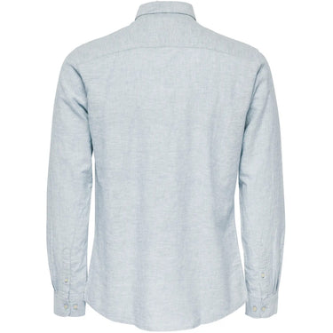 Camisas casual hombre Only & Sons - Onscaiden Life Ls Solid Linen Shirt Noos - Azul claro