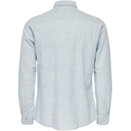 Camicie casual Uomo Only & Sons - Onscaiden Life Ls Solid Linen Shirt Noos - Celeste
