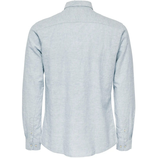 Camicie casual Uomo Only & Sons - Onscaiden Life Ls Solid Linen Shirt Noos - Celeste
