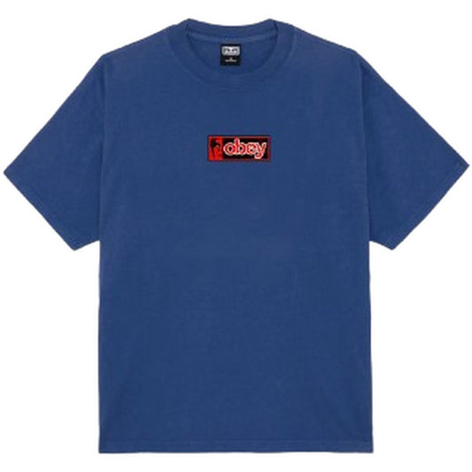 T-shirt Uomo Obey - Obey Half Icon Heavy Weight Tee - Blu