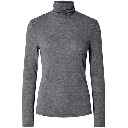Canotte e top Donna Pieces - Pcmaria Ls Rollneck Top Jrs Noos Bc - Grigio