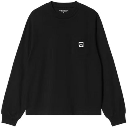 Maglie a manica lunga Donna Carhartt Wip - W' L/S Pocket Small Heart T-Shirt - Nero