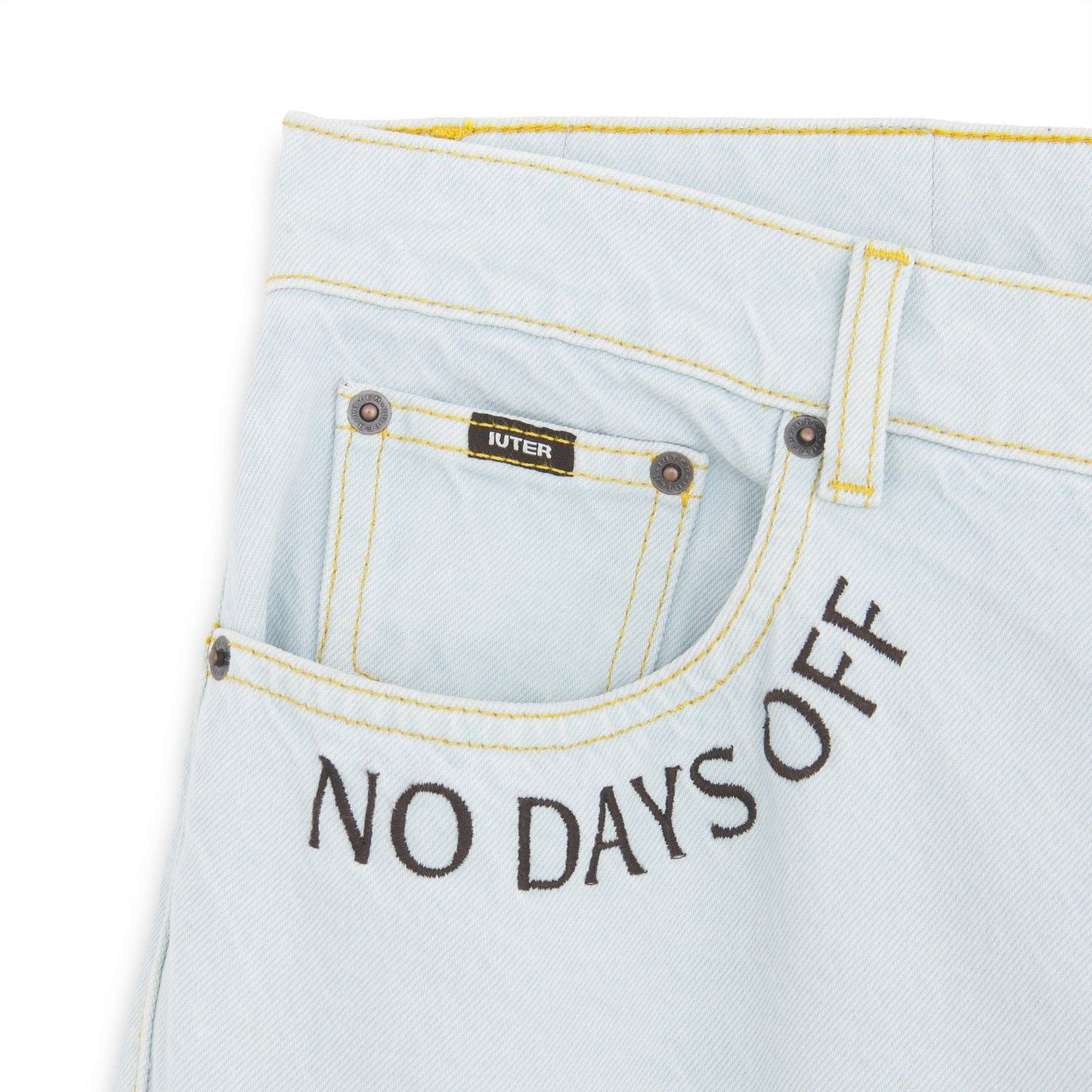 Pantaloni Uomo Iuter - Fringed Baggy Denim Pants - Blu