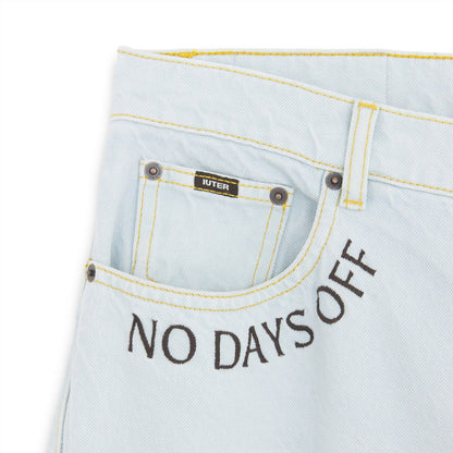 Pantaloni Uomo Iuter - Fringed Baggy Denim Pants - Blu